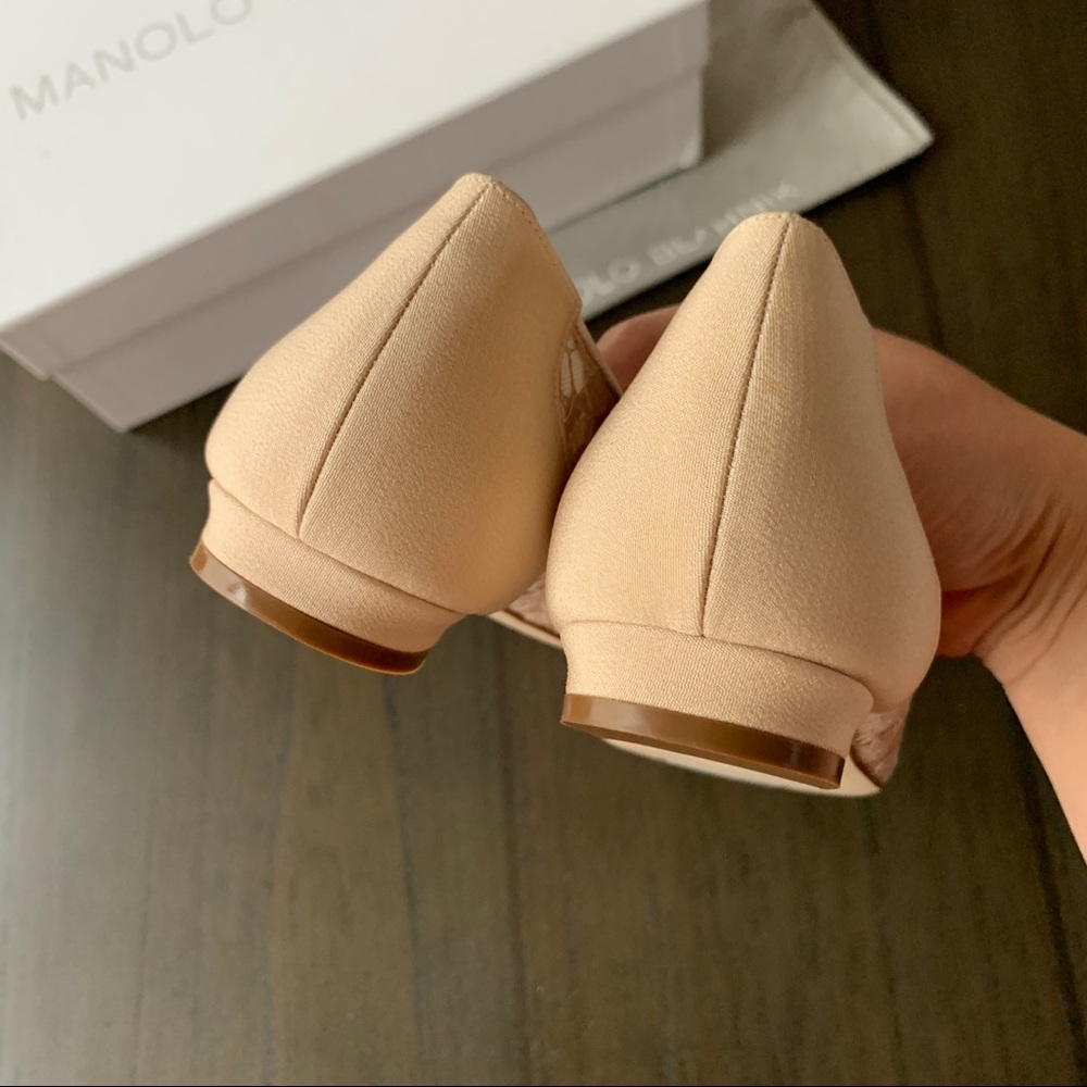 MANOLO BLAHNIK HANGISI LACE BALLERINA FLATS - Picture 8 of 9